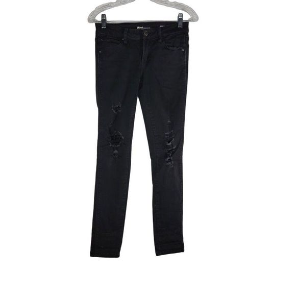 Special A A'2nd Destressed Ankle Skinny Jeans Size 3 Dark Wash Black Denim 26X27 - Picture 1 of 10